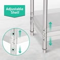 thumbnail image 4 of YUSAZENS 36 x 24 x 35 Inch Double Layer Stainless Steel Workbench, Stationary Utility Prep Table without Casters, with Rear Back Panel for Kitchen Garage Workshop, 4 of 6
