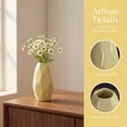 thumbnail image 2 of REGALWOVEN Small Ceramic BudModern Mini Vase, Decorative Flower Vase for Desktop, Shelf & Bathroom, Minimalist Boho Home Decor Yellow 2.6"L x 2.6"W x 4.7"H, 2 of 6