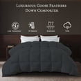 thumbnail image 2 of BedTreat Goose Feather Down Comforter Twin Size, Luxury Hotel Bedding Comforter All Season Duvet Insert, Medium Warmth 100% Cotton Gray Cover with Corner Tabs,Gray（68x90 inch）, 2 of 7