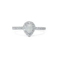 thumbnail image 3 of 1/2ct Pear Shape Opal & Diamond Halo Ring 14K White Gold, 3 of 3
