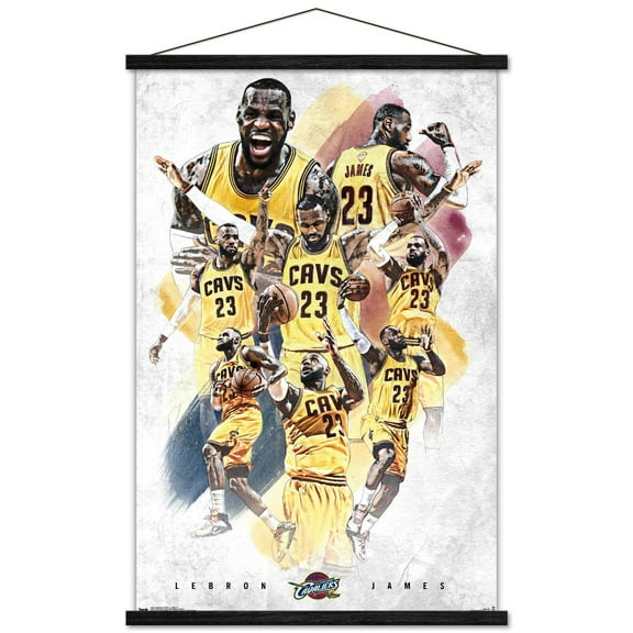 NBA Cleveland Cavaliers - Lebron James 15 Wall Poster with Wooden Magnetic Frame, 22.375" x 34"