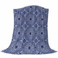 thumbnail image 6 of Navy Blue Blanket Soft Cozy Warm Throw Blanket for Couch, Plush Fuzzy Flannel Fleece Blankets for Sofa, Traditional Tribal Abstract Geometric Art Bed Blankets Lightweight Gifts for Women, 50"x80", 6 of 9