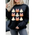 thumbnail image 2 of Women's Black Halloween Bowknot Ghost Pumpkin Graphic Crewneck Sweatshirt | [ZhiHiMeRi] | (US 4-6)S, 2 of 7