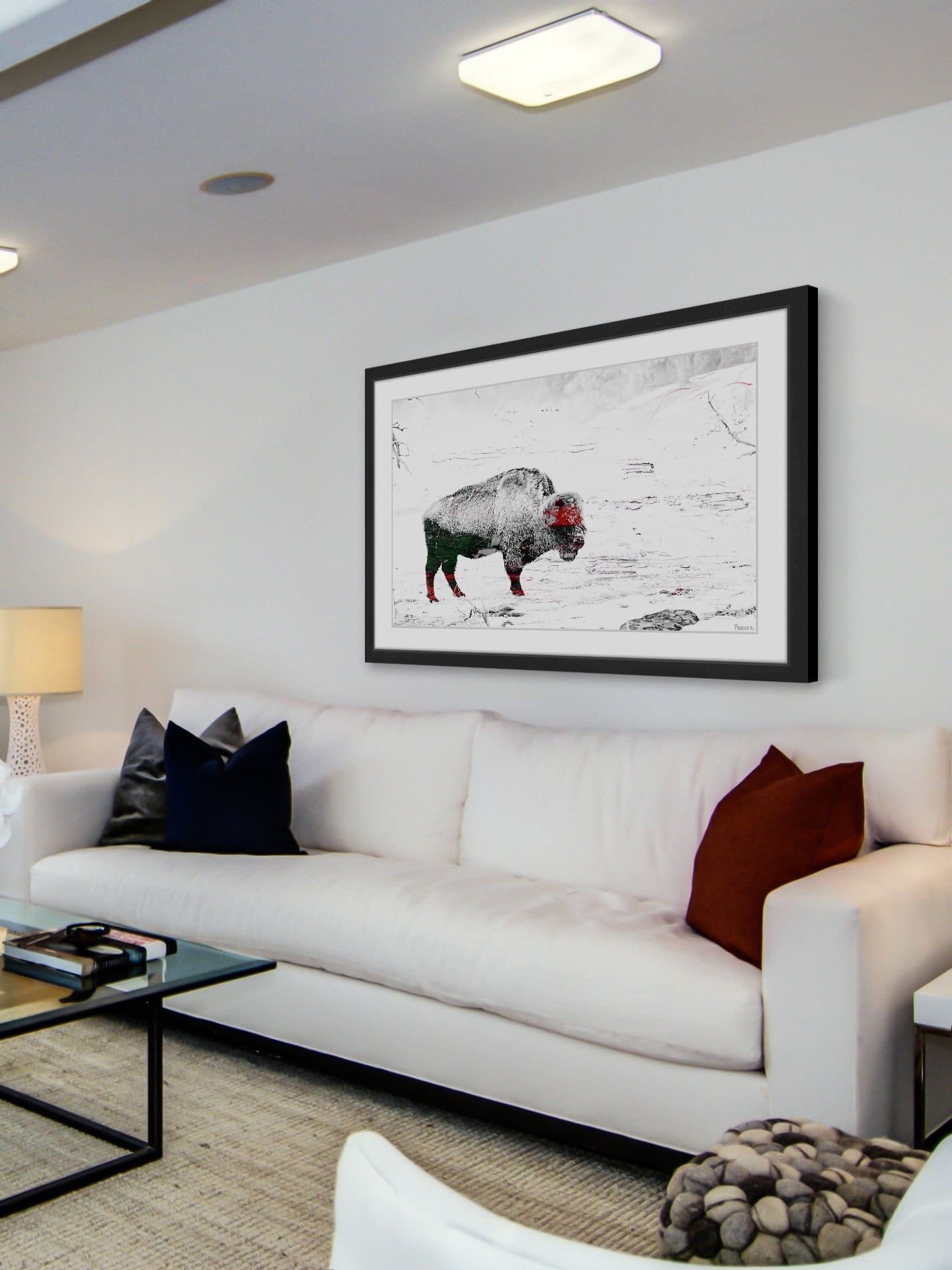 "Lost Buffalo" Framed Painting Print