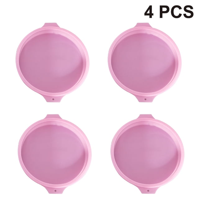 Molde redondo para pastel de mousse de arcoíris en capas de 4 piezas de 8 pulgadas - rosa Adepaton 2033951-2
