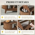 thumbnail image 5 of Fluted Coffee Table with Storage, Modern Coffee Tables, Wood Accent Center Table, Oval with Flip-Top Lids for Living Room Home Office, 5 of 7