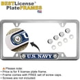 thumbnail image 3 of BestLicensePlateFrames U.S. Navy License Plate Frame, Anodized Aluminum Thin Top, Narrow Style with Navy Insert, Silver, Includes Free Caps, 3 of 6