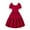 Red, variant on Coerni Girls Summer Smocked Dress Bubble Sleeve Birthday Party Dress Square Neck High Waist Ruffle A-Line Dresses