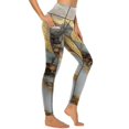 thumbnail image 4 of Women's High Waisted Yoga Leggings with Pockets，Marble Texture，Tummy Control Non See Through Workout Athletic Running Yoga Pants, 4 of 6