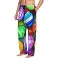 thumbnail image 2 of Uemuo Colorful Easter Eggs1 Pattern Men's Wide Leg Palazzo Lounge Pants with Pockets Light Weight Loose Comfy Casual Pajama Pants-Small, 2 of 9