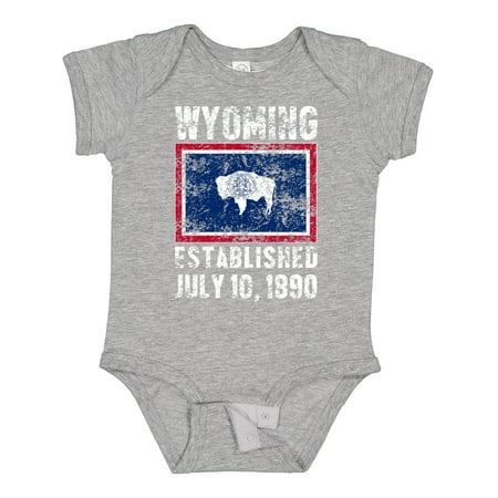 

Inktastic Established July 10 1890 Wyoming Flag Gift Baby Boy or Baby Girl Bodysuit