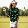 thumbnail image 4 of Uorisanigo Four-Leaf Clover Womens Moisture Wicking Casual Tennis Activewear Comfortable Breathable Athletic Polo Workout Tops Soft 3/4 Sleeve Fashionable Outing Wear Size M, 4 of 7