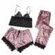 thumbnail image 1 of Pijama sexy de tres piezas para mujer, pijama de tres piezas de encaje de terciopelo de encaje de color sólido, camisón, ropa de dormir Fridja  nalpqowj49031, 1 of 4