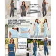 thumbnail image 6 of Fiophy Women's Cozy 2 Piece Outfits Lounge Sets Sleeveless Cropped Tops High Waisted Jogger Sweatpants Sweats Track Suits Set, Navy Blue, S, 6 of 7