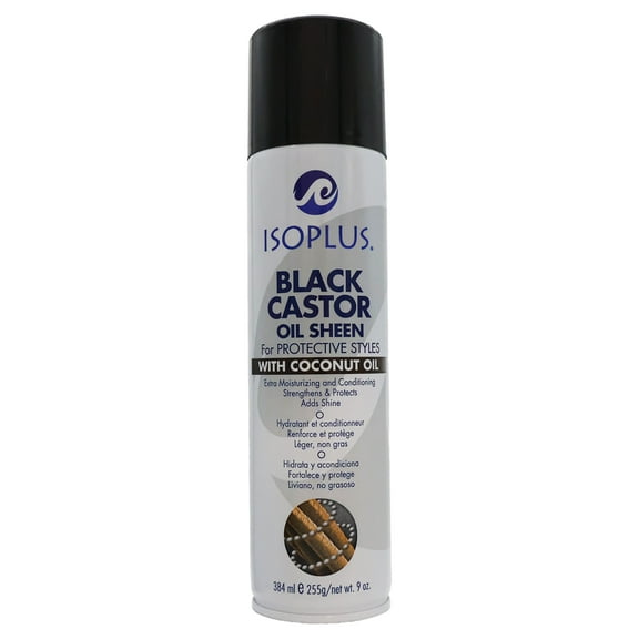 Isoplus Black Castor Oil Sheen Spray with Coconut Oil, 9 Oz.