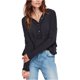 thumbnail image 2 of Free People Womens In the Mix Henley Shirt, Negro, Mediano Free People henley, 2 of 2