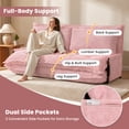 thumbnail image 4 of Centilab Convertible Folding Sofa Bed with 2 Pillows, 5 Position Adjustable Loveseat Sleeper Sofa with Armrest, Multi Functional Lounge Couch for Living Room Bedroom, Pink, 4 of 8