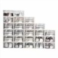 thumbnail image 3 of DYRABREST 24-Pack Clear Plastic Shoe Storage Boxes,Stackable & Foldable Clamshell Shoe Rack Shoe Container Bin Holder for Closet, Entryway, 3 of 4