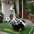 thumbnail image 3 of Soccer Goose Outfit for Garden Statue with Bow Headband and Skirt, Outdoor Weatherproof Lawn Decoration for Porch, Party, or Game Day Decor, 3 of 4