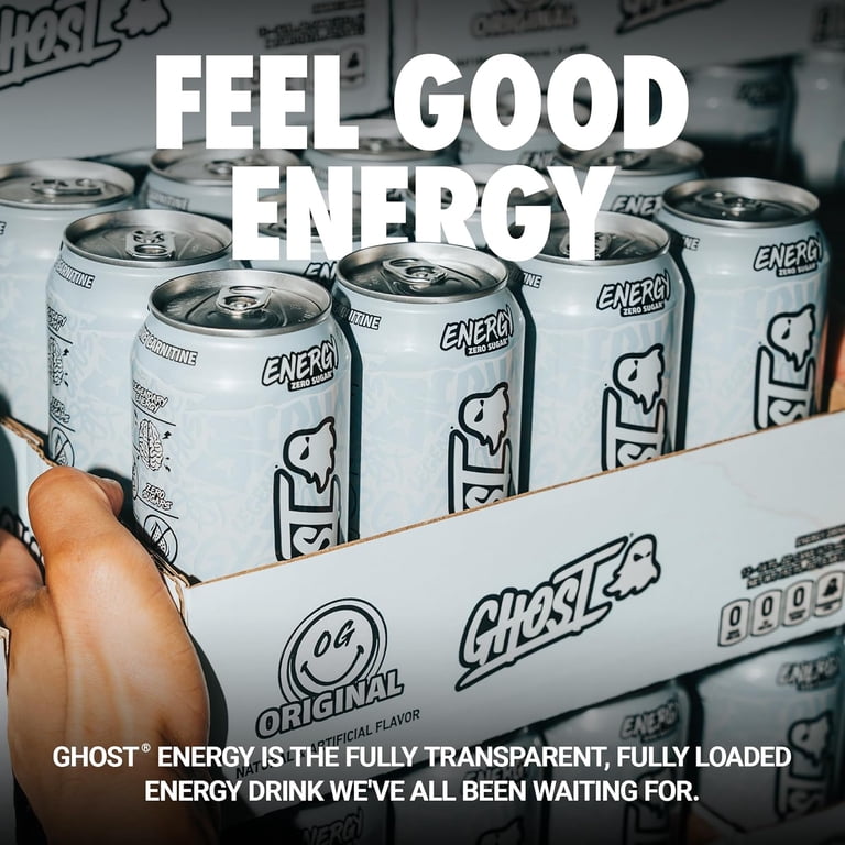 GHOST, Energy Drink, Zero Sugars, 16 fl oz, Original Flavor