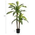 thumbnail image 2 of HiPlants 5ft Artificial Dracaena Plants in Black Plastic Pot, Faux Trees Indoor Outdoor Decor, Fake Plants for Home Decor Office Porch Patio Perfect Housewarming Gift, 2 of 7