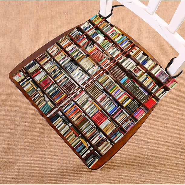 ABPHQTO Estantería ordenada, almohadilla para silla de biblioteca Cojín para asiento Cojín para silla Cojín para suelo con cojín interior con memoria transpirable y lazos 16 x 16 pulgadas ABPHQTO Chair-QQQ-21-16x16