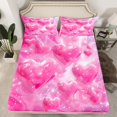 thumbnail image 2 of Manfei Love Heart Print Girl Twin Sheet Sets 3pcs,Dreamy Princess Twin Fitted Sheet Microfiber,Romantic Sweet Breathable Flat Sheet,Ultra Soft Home Decor, 2 of 7