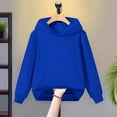 thumbnail image 2 of Otqutp Children's Middle and Large Children's Autumn Solid Color Hooded Pullover Sweater 1-10 Years Kids Warm Winter Hoodies Pullover Hooded Sweatshirt(Dark Blue,18-24 Months), 2 of 4