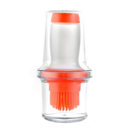 

Portable Press Silicone Oil Bottle Brush Storage Cover Baking Tool (Orange)