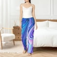 thumbnail image 4 of Fotbe Swirl Blue And Purple Pantalones de Pijama para Mujer, Pantalones de Dormir, Pantalones Pj con Cordón y Bolsillos-Large, 4 of 6
