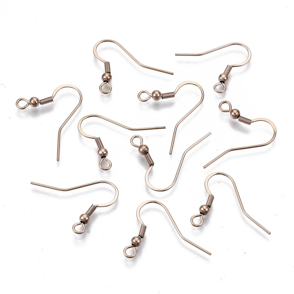 304 Stainless Steel French Earring Hooks Flat Earring Hooks Ear Wire with Horizontal Loop Cadmium Free & Nickel Free & Lead Free Rose golden 18~20x21mm Hole: 2.5mm 21 Gauge Pin: 0.7mm