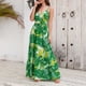 thumbnail image 3 of Vestido informal para mujer, cuello en V, vestido suelto, cintura alta elástica, vestidos de vacaciones para mujer FLhrweasw Nuevo, 3 of 8