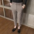 thumbnail image 3 of Pantalones de traje masculino de corte recto y ajustado con trenzas, pantalones de verano para hombre, ropa de negocios elástica y elástica, promoción, 3 of 5