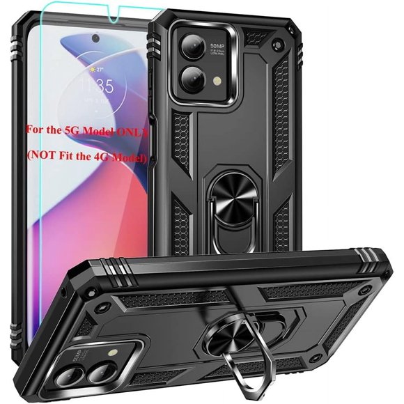 XIHAMA Compatible with Moto G Stylus 5G 2023 Case with HD Screen Protector, Military-Grade Metal Ring Kickstand 15ft Drop Tested Shockproof Cover Case for Motorola Moto G Stylus 5G 2023
