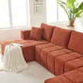 thumbnail image 6 of Leumius 132" U Shaped Sectional Sofa,Chenille Boneless Couch, Modern 4-Seat Upholstered Cloud Couch Sectional with Deep Seat and Cup Holders for Living Room,No Assembly Required,Orange, 6 of 12