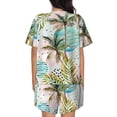 thumbnail image 6 of Susaid Watercolor Palm Tree Print Women's Pajama Set, Button-Up Sleepwear with Elastic Waist Shorts, Perfect for Lounging, Yoga, Beach, and Casual Wear-X-Large, 6 of 7
