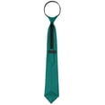 thumbnail image 4 of CORBATA PREATADA CON CREMALLERA PARA HOMBRES INSPIRADA EN CHIC, COLOR SÓLIDO, FORMAL Y CASUAL, BRILLO DE SATÉN, VERDE OSCURO, 4 of 5