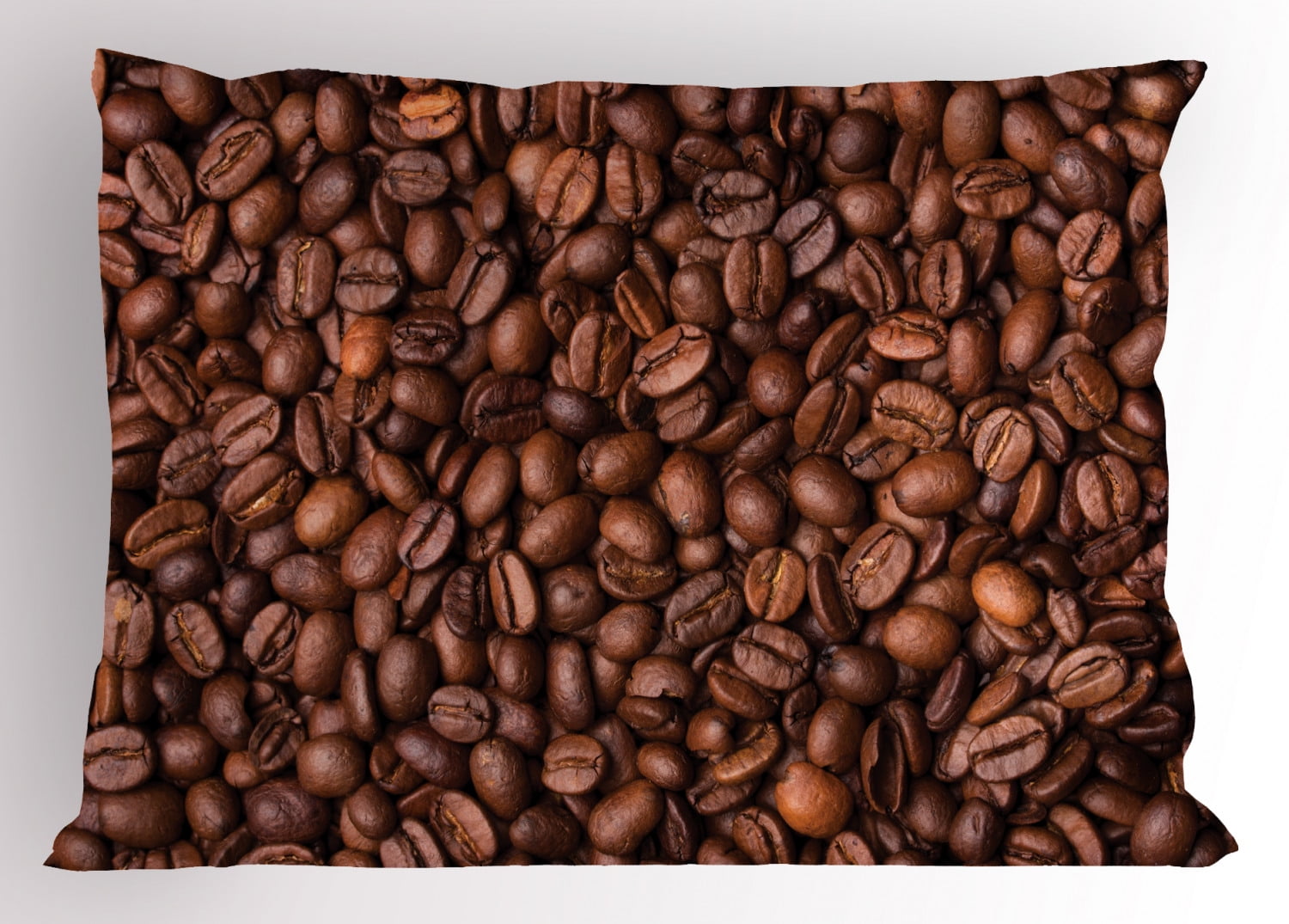Chocolate Pillow Sham Freshly Roasted Coffee Grains Aromatic Seeds