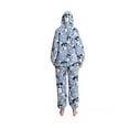 thumbnail image 4 of DHFJKG Unisex Adult Fuzzy Onesie Hoodie Jumpsuits Pajamas Loungewear Flannel Printed Zipper One Piece With Hood For Night Party Cozy Homewear, 4 of 7