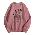 thumbnail image 3 of Crewneck Sweatshirts Women Flower Printed Fashionable And Retro Cozy Sweaters Casual Style Long Sleeve Y2K Outfits Fall Winter Pullover Tops, 3 of 3