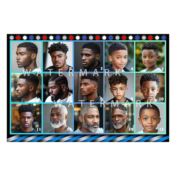 Barber Shop Salon Canvas Poster - Features Latinos with Modern Haircuts Poster Decorative Painting Wall Art for Seniors & Teens