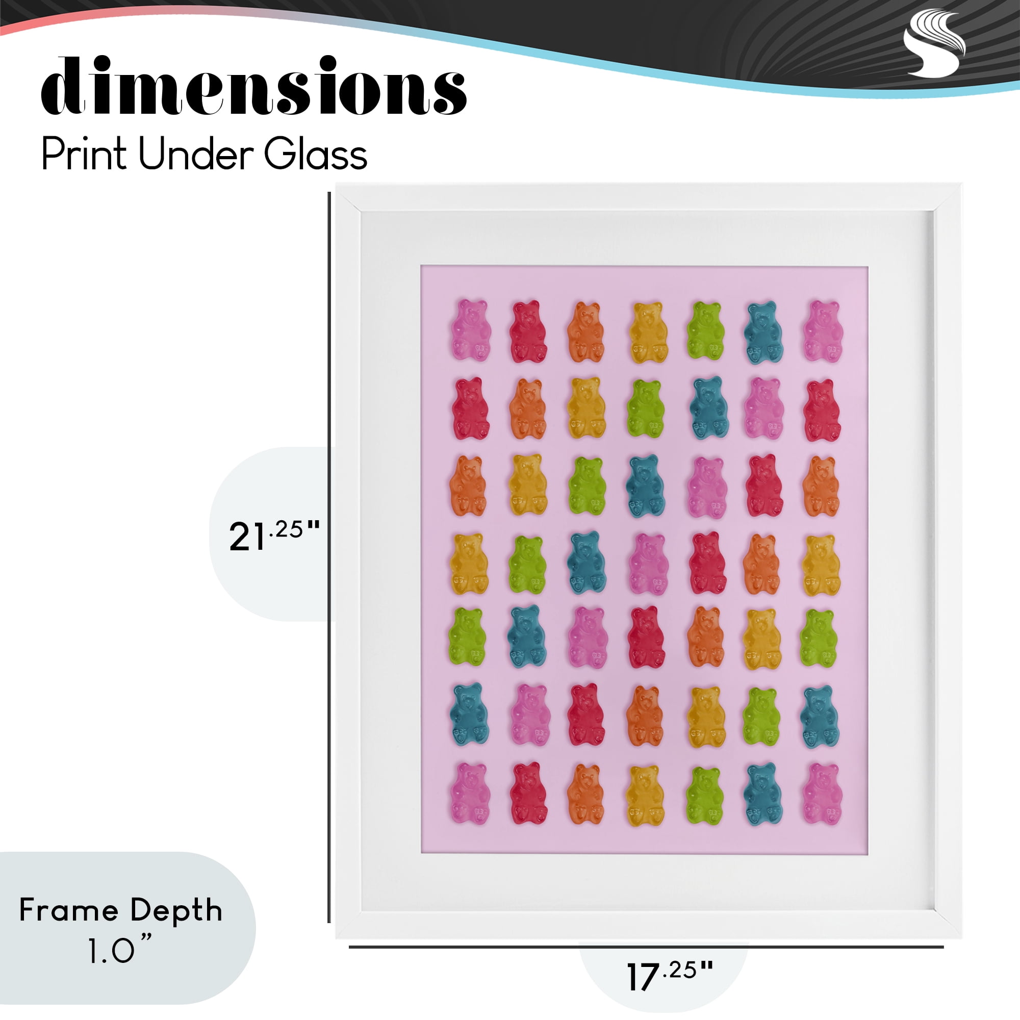 Stupell Industries Soft Rainbow Bears on Pink White Framed Print Under Glass, design by LISH Creative