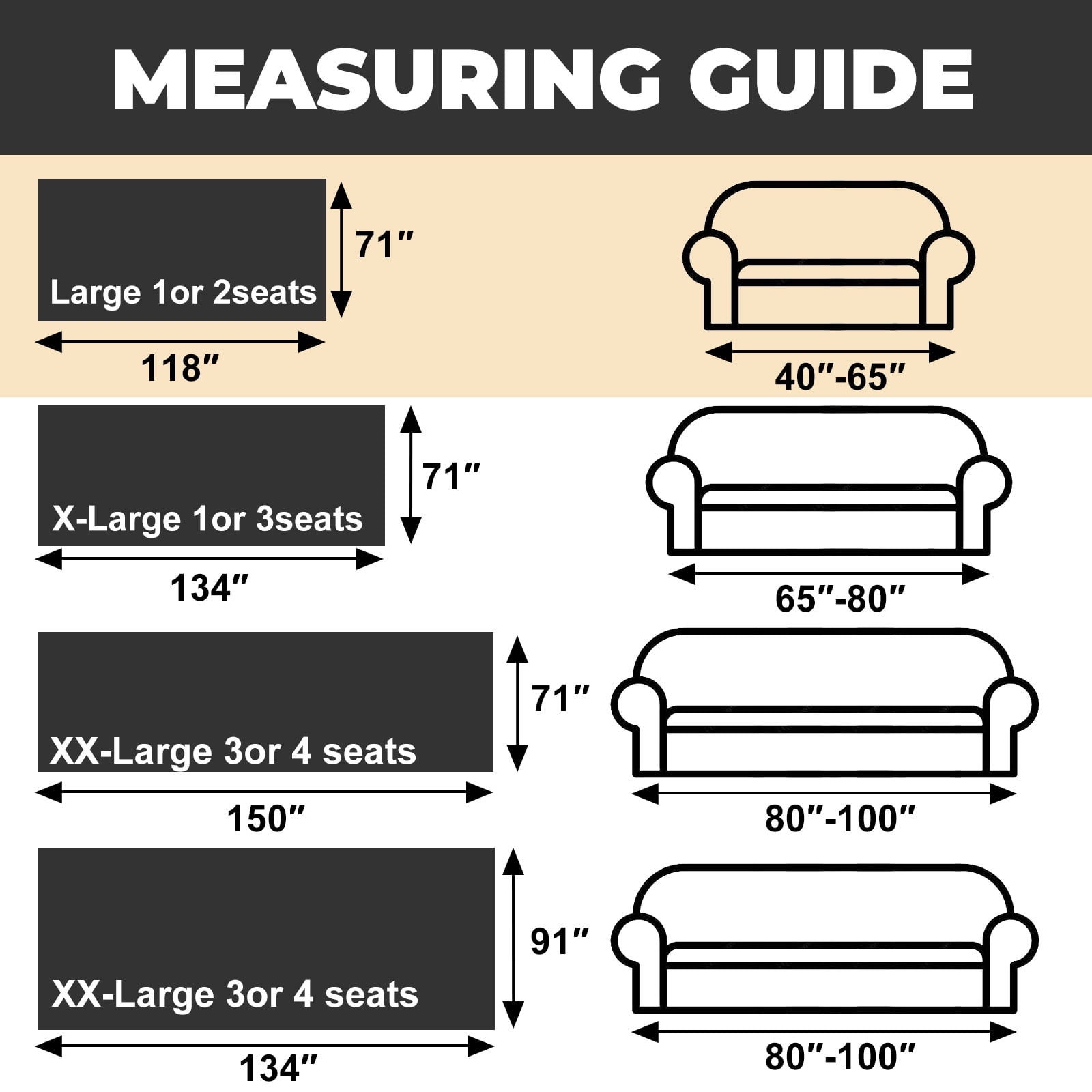 Sanmadrola Sofa Cover Non Slip Couch Cover for 3 Cushion Couch Machine Washable Furniture Protector for Dogs Pet Chenille Throw Slipcover Blanket for Living Room (Black, 71"x118")