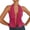 Rose Red, variant on Women Basic Halter Tank Top Tie Up Backless Pleated Bustier Slim Fit Tee Summer Cute Mini Vest Streetwear