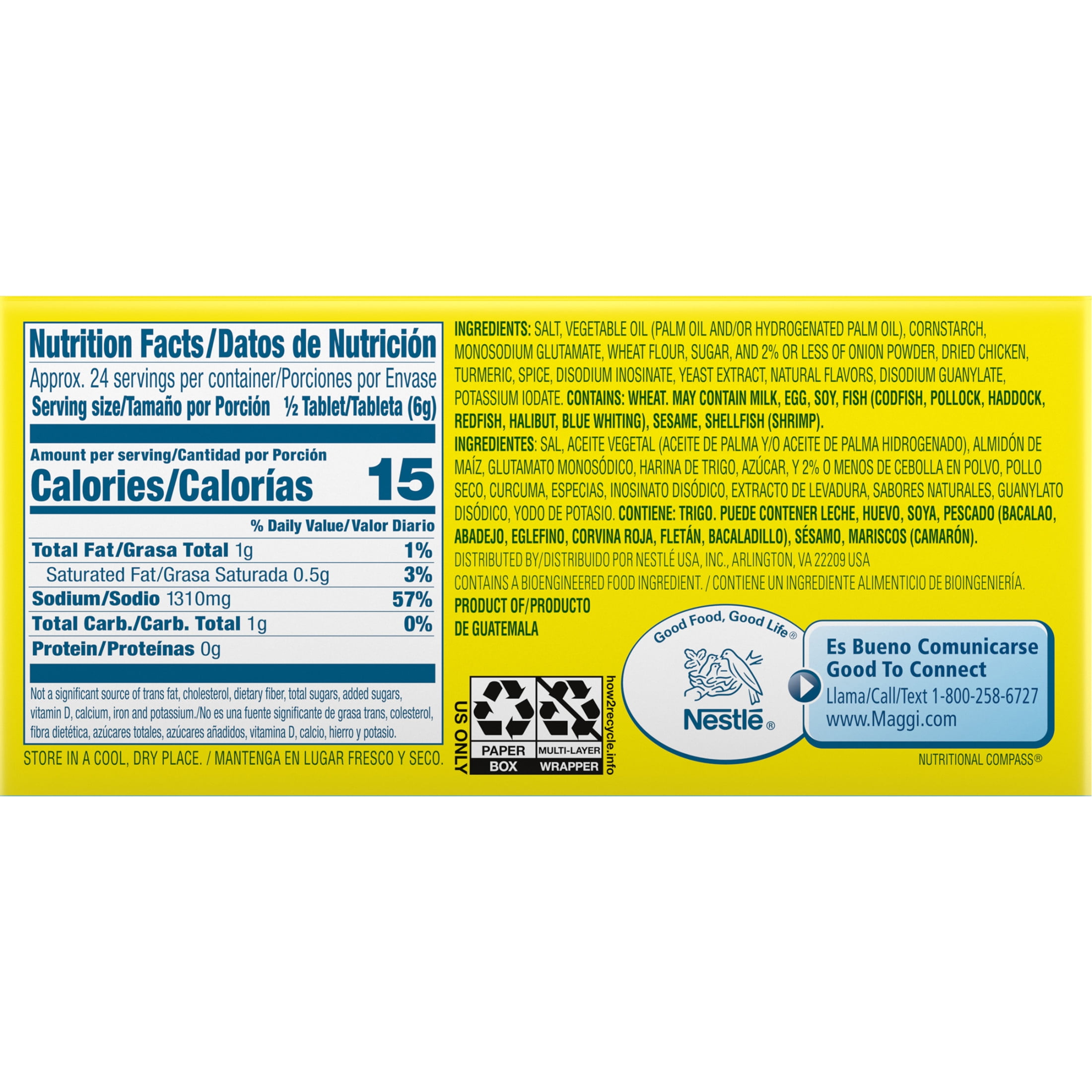 (24 pack) Maggi Chicken Flavor Bouillon Tablets, 4.86 oz, 12 Tablets