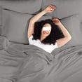 thumbnail image 5 of Ropa de cama, sábana ajustable de bolsillo profundo, sábana de microfibra cepillada doble suave y sedosa de lujo para hotel, sábana de bolsillo profundo, juego de 2, tamaño King, gris, 5 of 5