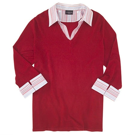 George - Women's Plus Layered V-Neck Sweater