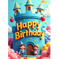 thumbnail image 4 of Medieval Knight and Princess Themed Happy Birthday Banner Party Backdrop Decorations Photography Props for Kids Birthday Party Birthday Celebration Decor Background, 4 of 4