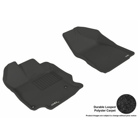 - 3D MAXpider 2009-2011 Toyota Venza Front Row All Weather Floor Liners in Black Carpet