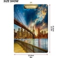 thumbnail image 3 of FMSHPON Manhattan New York City Sunset Clipboard Hardboard Wood Nursing Clip Board and Pull for Standard A4 Letter 13x9 inches, 3 of 8